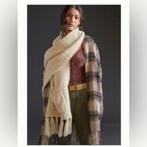 Anthropologie Fringe Pocket Scarf